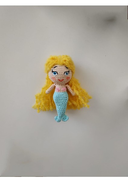 Işıklı Deniz Kızı Anahtarlık Amigurumi Organik Oyuncak