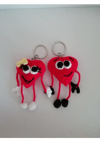 Maskot Gülen Kalpler Amigurumi Anahtarlık Organik Oyuncak