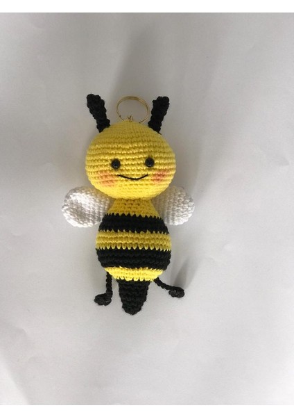 Maskot Sevimli Arı Anahtarlık Amigurumi Organik Oyuncak