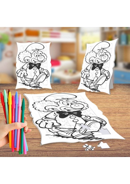 Komik Paylanço Boyama Puzzle Tablo Çocuk Eğitici Yapboz