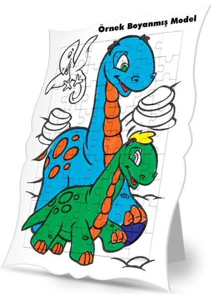 Çiçek Motif Desenli Kuş Boyama Puzzle Tablo Çocuk Eğitici Yapboz