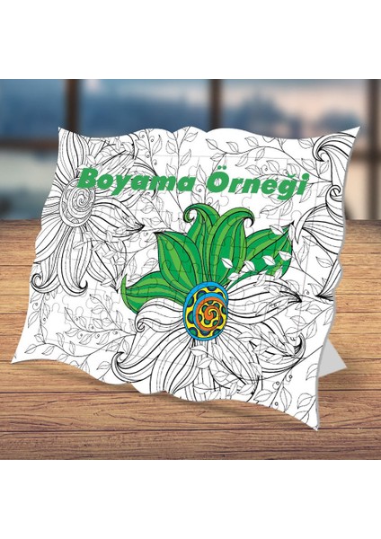 Dalındaki Çiçek Mandala Büyüklere Boyama Antistress Puzzle Tablo