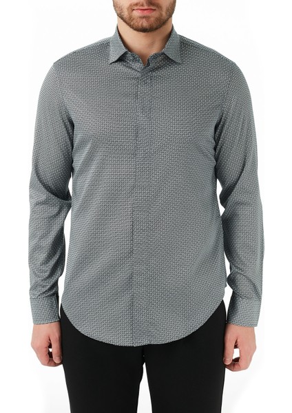 Regular Fit Düz Yaka Pamuklu Gömlek Erkek Gömlek 3K1CP5 1nxtz F955