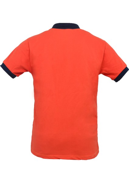 Lacivert Polo Yaka Turuncu Tshirt