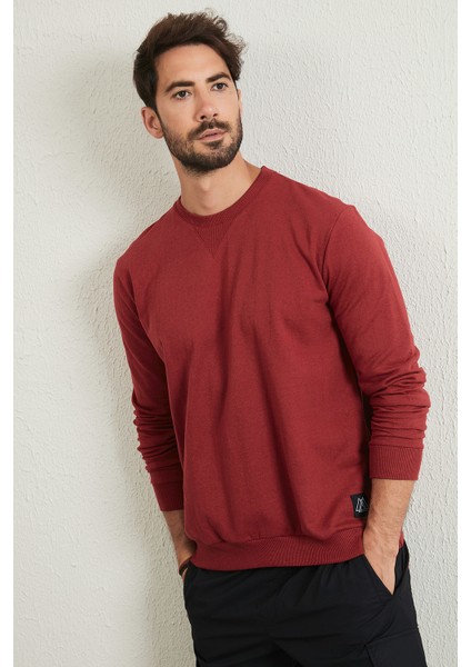 Şardonlu Slim Fit Bisiklet Yaka Kışlık Sweat Erkek SWEAT 5975001