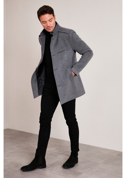 Slim Fit Pamuklu Kaşe KABAN Erkek KABAN 5841012 modelleri