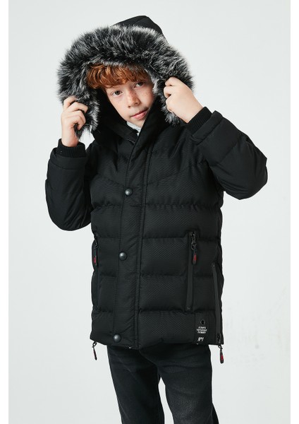 Suni Kürklü Peluş Astarlı Çıkarılabilir Kapüşonlu Mont Erkek Çocuk MONT 5763028 modelleri