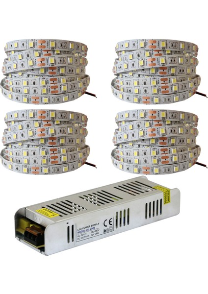4040 Yeni Nesil Şerit LED 20 Metre Günışığı + 20 Amper 240W LED Trafo