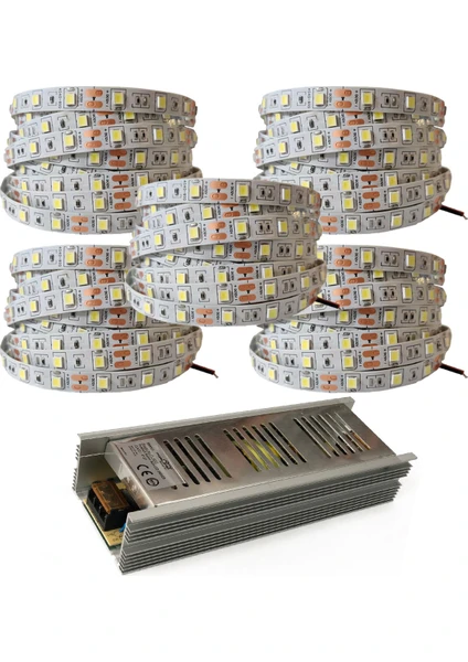 Amber LED 4040 Yeni Nesil Şerit LED 25 Metre Amber + 30 Amper 360W LED Trafo