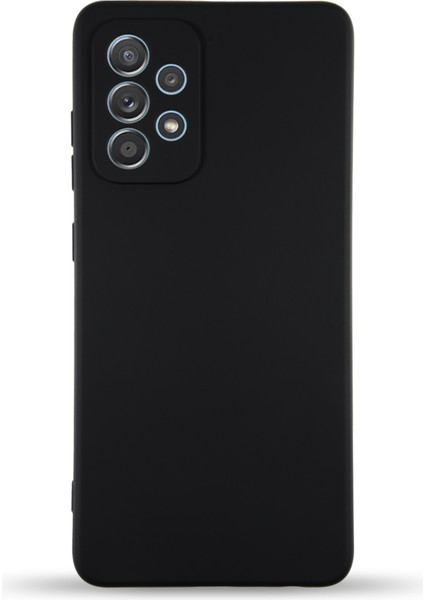 Samsung Galaxy A52 Kapak Içi Kadife Kamera Korumalı Lansman Silikon Kılıf - Siyah