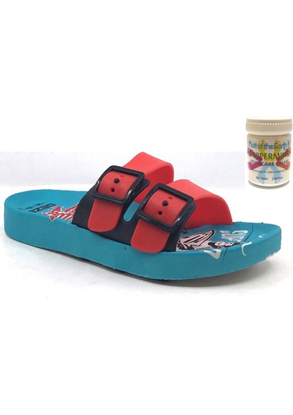 Gzr Erkek Çocuk Plaj Ev Deniz Havuz Günlük TERLIK+50ML Topuk Çatlağı ve Nasır Giderici Krem Hediye