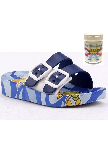 Gzr Erkek Çocuk Plaj Ev Deniz Havuz Günlük TERLIK+50ML Topuk Çatlağı ve Nasır Giderici Krem Hediye