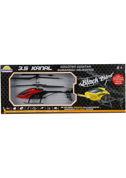 Uzaktan Kumandalı Black Bird Helikopter 3.5 Kanal - Kırmızı fiyatları
