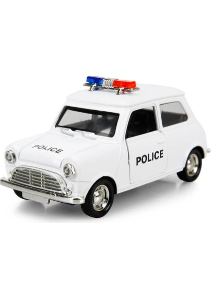 Işıklı Klasik Polis Model Arabalar 11 Cm. - Beyaz