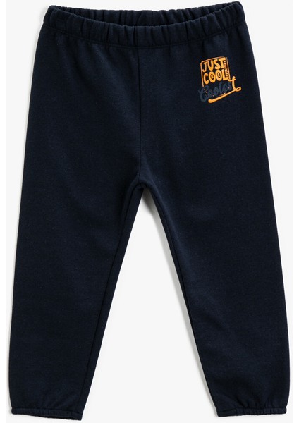 Baskılı Eşofman Altı Pamuklu Beli Lastikli