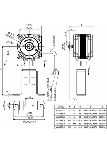 Aks 688-25 Fan Motoru