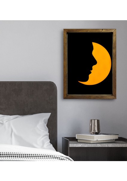 Gift Yatak Odası Konseptli Doğal Masif Ahşap Çerçeveli Tablo 45X65CM-73