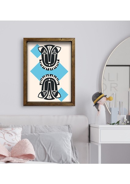 Gift Yatak Odası Konseptli Doğal Masif Ahşap Çerçeveli TABLO-108