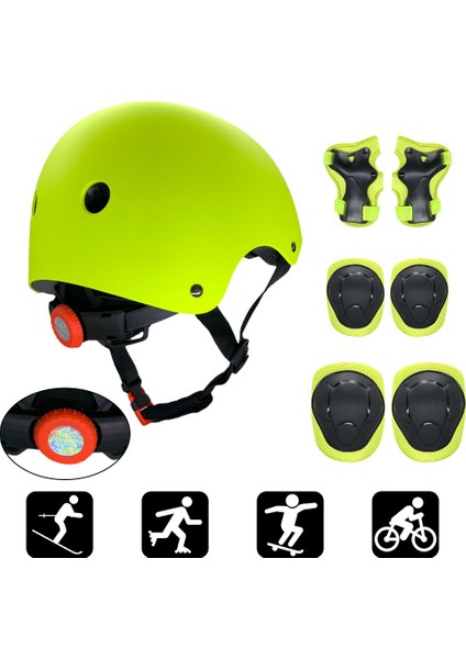 Buyfun Çocuklar 7 In 1 Kask ve Pedleri Set Ayarlanabilir Çocuklar (Yurt Dışından)