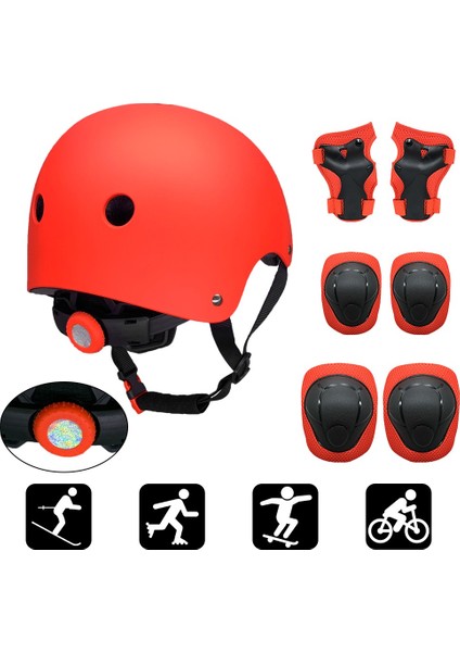 Buyfun Çocuklar 7 In 1 Kask ve Pedleri Set Ayarlanabilir Çocuklar (Yurt Dışından)