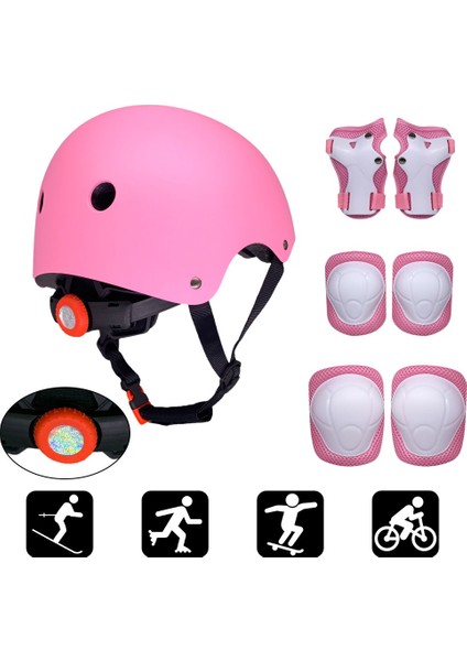 Buyfun Çocuklar Için Ayarlanabilir 7 Parça Kask ve Pedleri Set (Yurt Dışından)