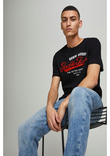 Jack & Jones 12180867 On Denım Goods Yazılı T-Shirt