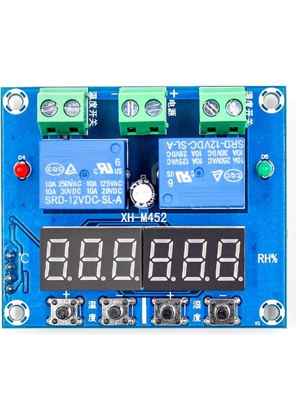 XH-M452 12V Sıcaklık Nem Kontrollü Dijital Termostat Kuluçka Pet