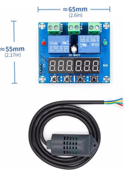 XH-M452 12V Sıcaklık Nem Kontrollü Dijital Termostat Kuluçka Pet