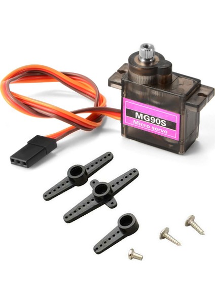 5V Mg90S Metal Dişli Servo Motor 180 Derece Dişli Kol Seti 2Kg/Cm
