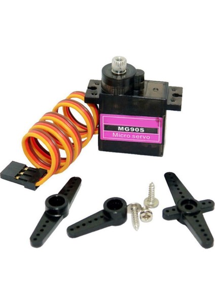 5V Mg90S Metal Dişli Servo Motor 180 Derece Dişli Kol Seti 2Kg/Cm