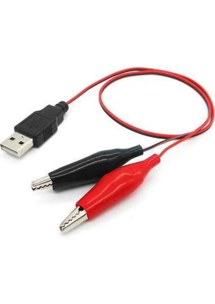 Usb Krokodil Çevirici Kablo - 5V Kaynak Test Kablosu 60Cm Max 2A