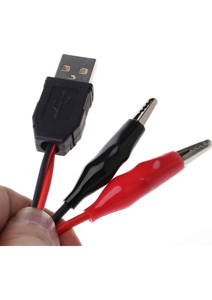 Usb Krokodil Çevirici Kablo - 5V Kaynak Test Kablosu 60Cm Max 2A