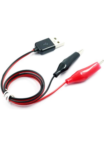 Usb Krokodil Çevirici Kablo - 5V Kaynak Test Kablosu 60Cm Max 2A