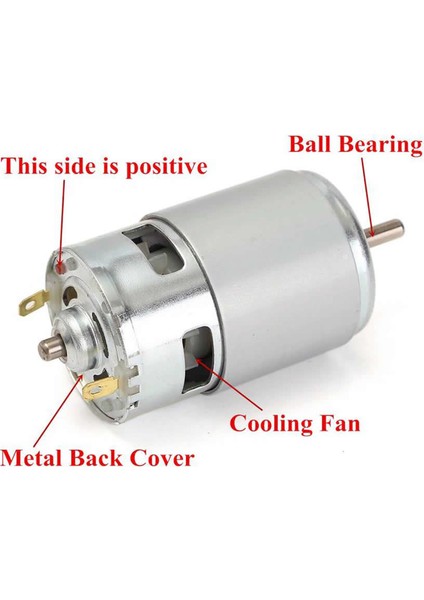 Rs775 Dc Motor 24V 15000 Rpm Rulmanlı Şarjlı Matkap Cnc Motor