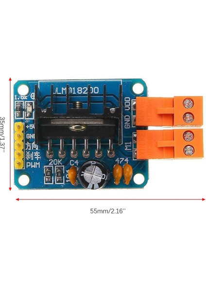 LMD18200 Motor Sürücü Modül 55V 3/6A 75W H-Bridge Pwm DC Motor Sürücü Araba Robot