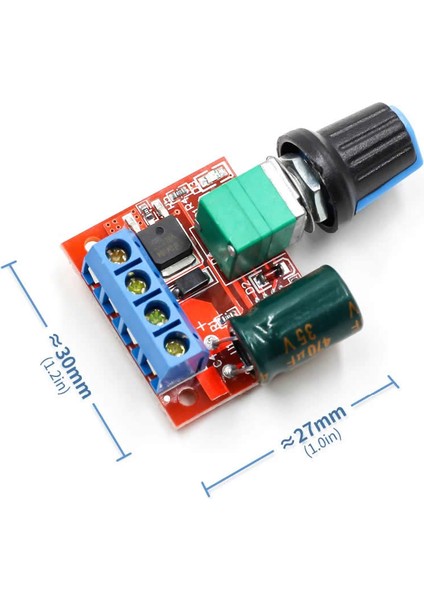 5A 35V Mini Dc Motor Pwm Potlu Hız Kontrol Devresi 90 Watt Açma Kapama Butonlu Ayarlanabilir Voltaj