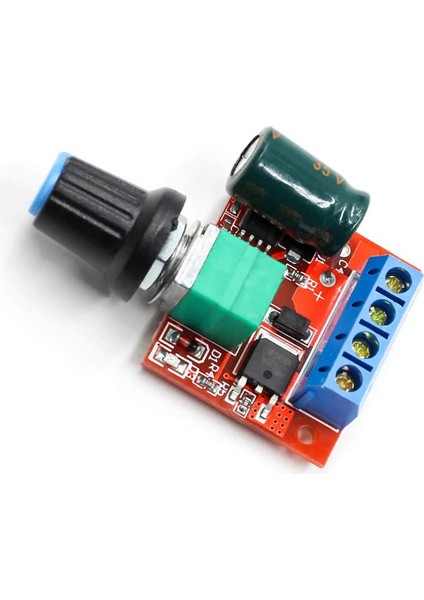 5A 35V Mini Dc Motor Pwm Potlu Hız Kontrol Devresi 90 Watt Açma Kapama Butonlu Ayarlanabilir Voltaj