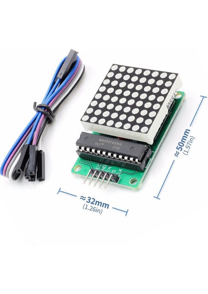MAX7219 Nokta LED Matris Modülü 8x8 Matris Ortak Katot 64 Nokta