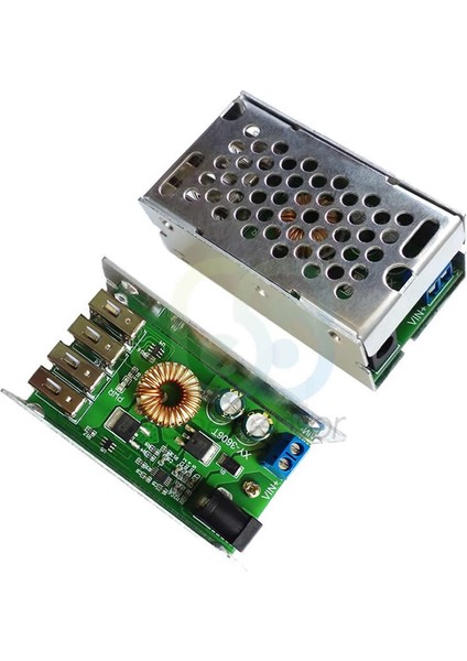36V Çıkış= 4 USB Çıkış Portlu 5V 5A Voltaj Düşürücü Modül Kutulu