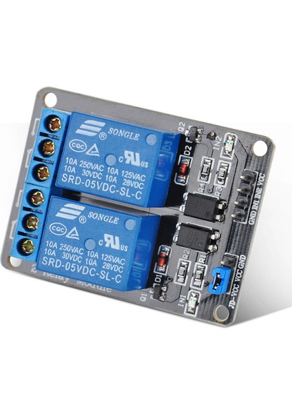 2 Kanal 5V Röle Modül -- Ac 250V 10A -- Optokuplör Izolasyonlu