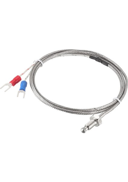 K-Type Thermocouple 1 Metre Sıcaklık Isı Sensörü 0-800C 6mm Dişli