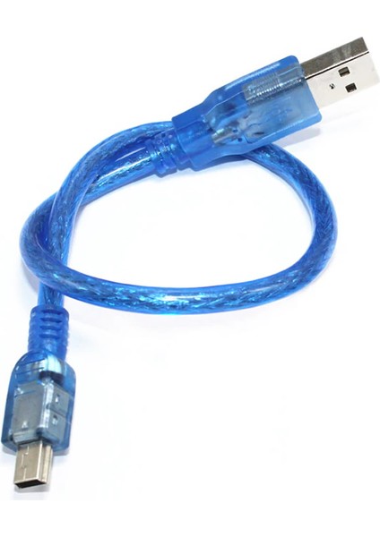 30CM Mini USB Kablo Mavi 480 Mbps USB 2.0 Hot Swap