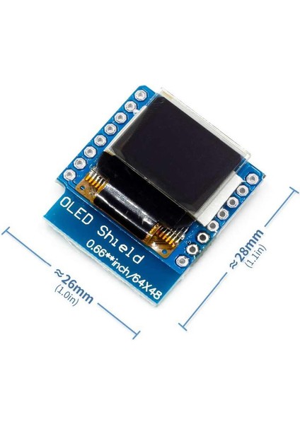 Wemos D1 Mini OLED Shield Modül 64X48 Pixel LCD Wireless Wifi Iot