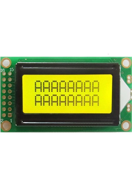 0802A 8x2 Karakter LCD Modül Yeşil Display Ekran Yeşil Backlight 2 Satır 8 Karakter