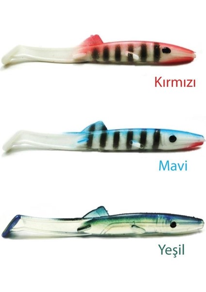 Raglu 5cm Iğnesiz Silikon Suni Yem Levrek 8'li Kırmızı