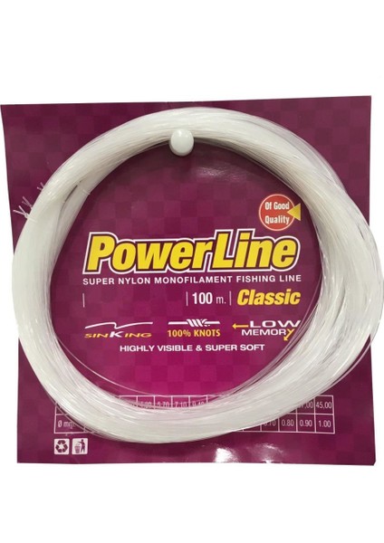 Classic 100M Monofilament Poşet Misina Beyaz 0.25mm