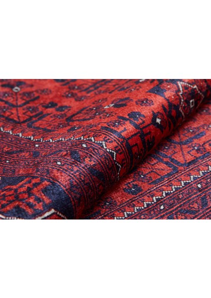 USSO Etnik Kırmızı Afgan Desenliyıkanabilir Halı HLN036 indirimleri