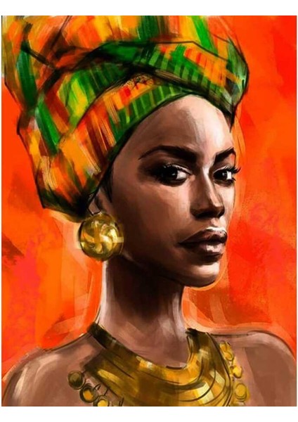 Afrikalı Güzel 7 Sayılarla Boyama Seti 40 x 50 cm