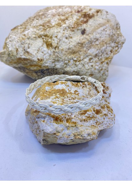 Çarpraz Örgü Gümüş Kazaziye 17 cm Bileklik fiyatları