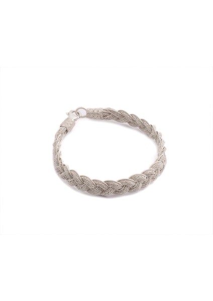 Gümüş Kazaziye Örgü 17 cm Bileklik